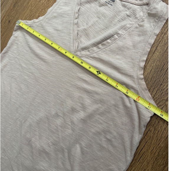 Madewell Womens Slub Cotton V-Neck Tank Top Tan Beige MD045 Size S - Picture 4 of 7